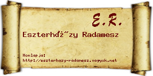 Eszterházy Radamesz névjegykártya
